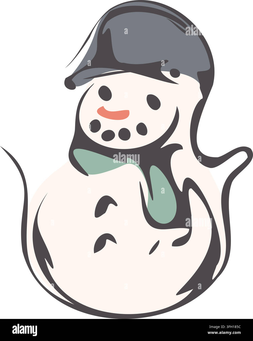 Cute Christmas Snowman Hand Drawn Vector Stock Vector