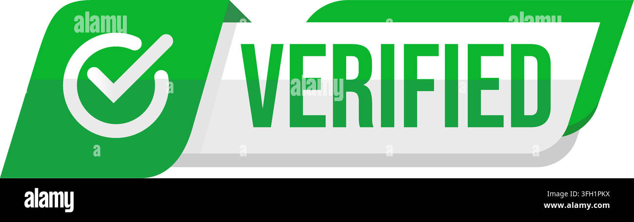 Green Verified Badge With Check Mark Stock Vector