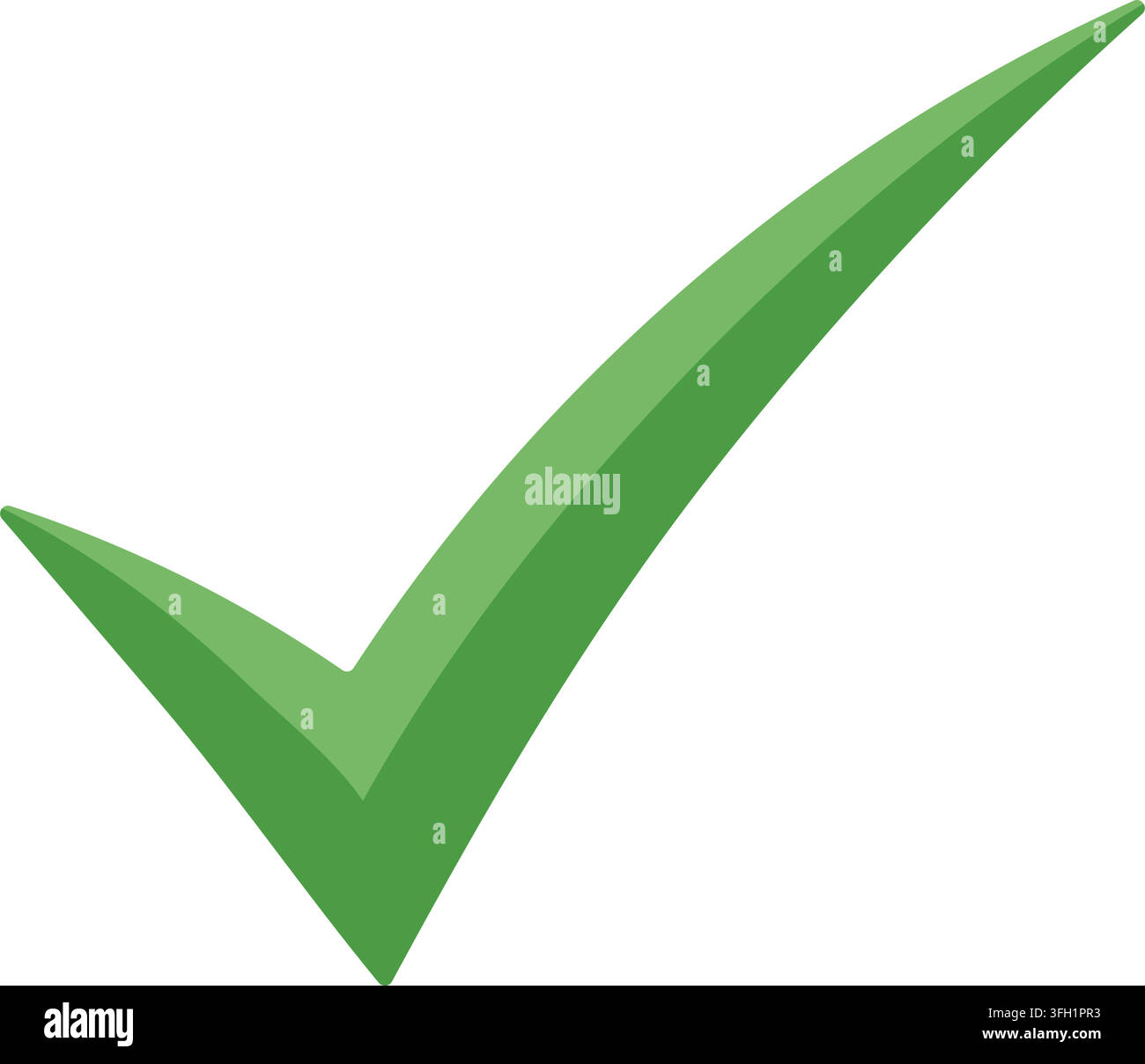 Green color tick symbol with verification tick badge isolated on white background conveying approval Stock Vector