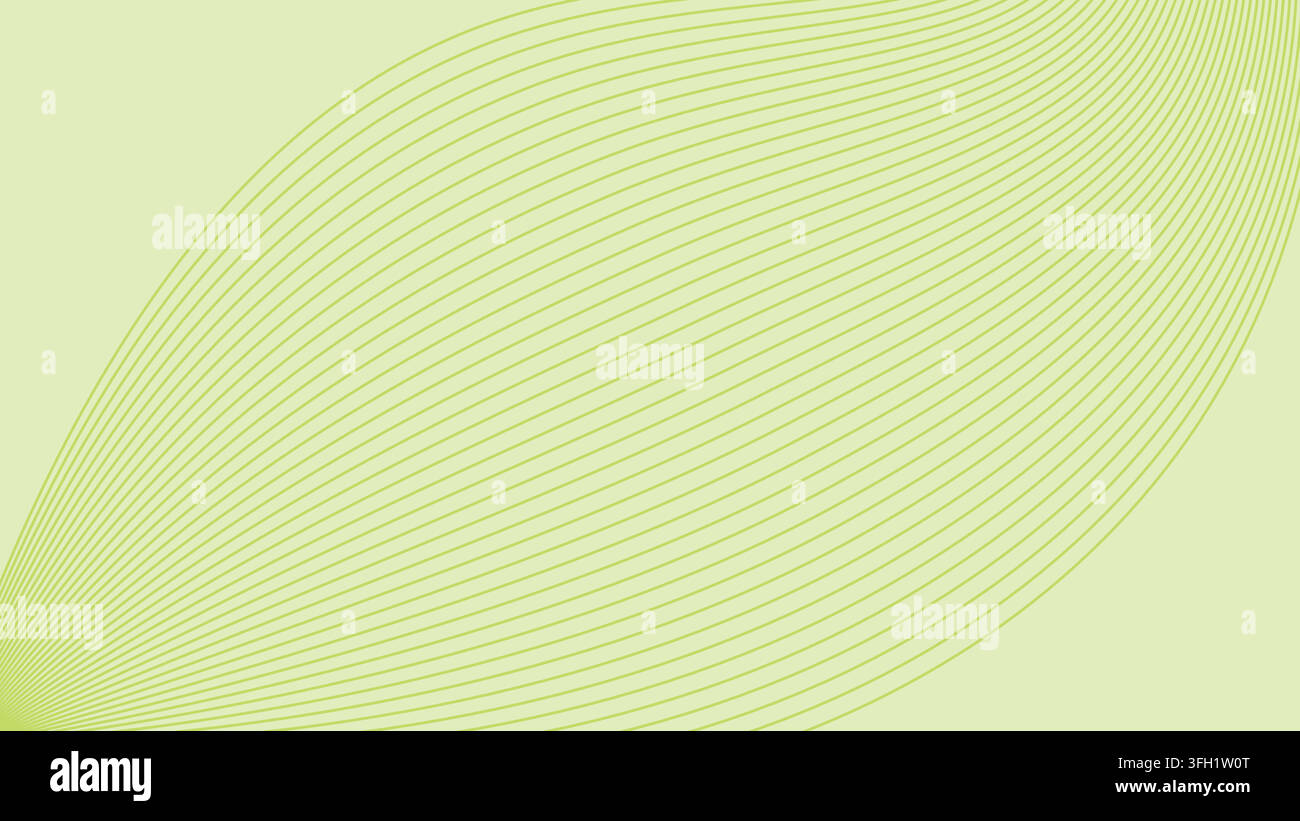 Bright lime green flowing curved lines abstract wave seamless pattern vector illustration background design element Stock Vector