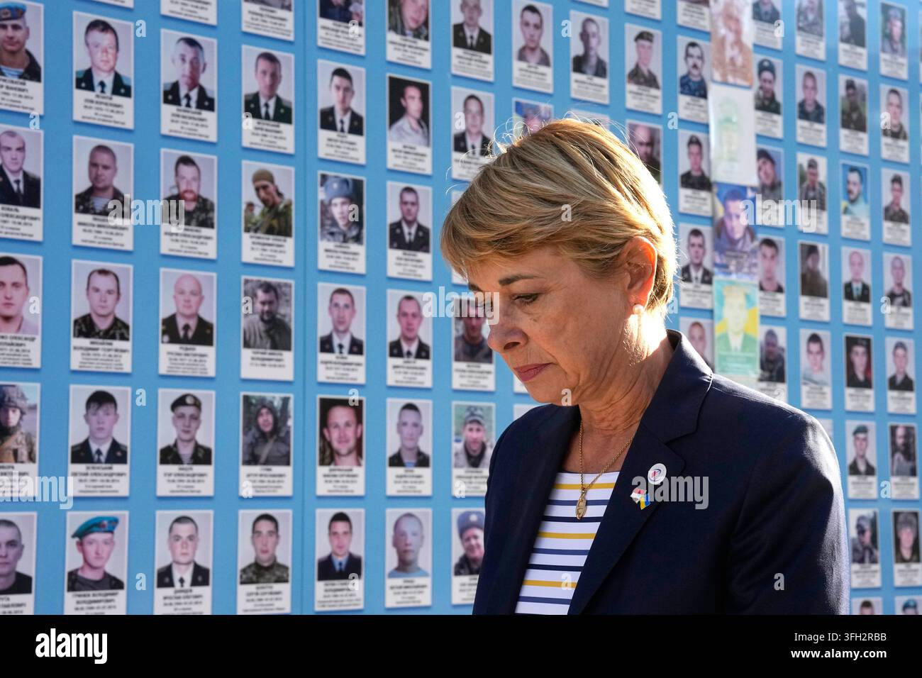 Monaco's Foreign Minister Isabelle Berro-Amadei walks past the Memory ...