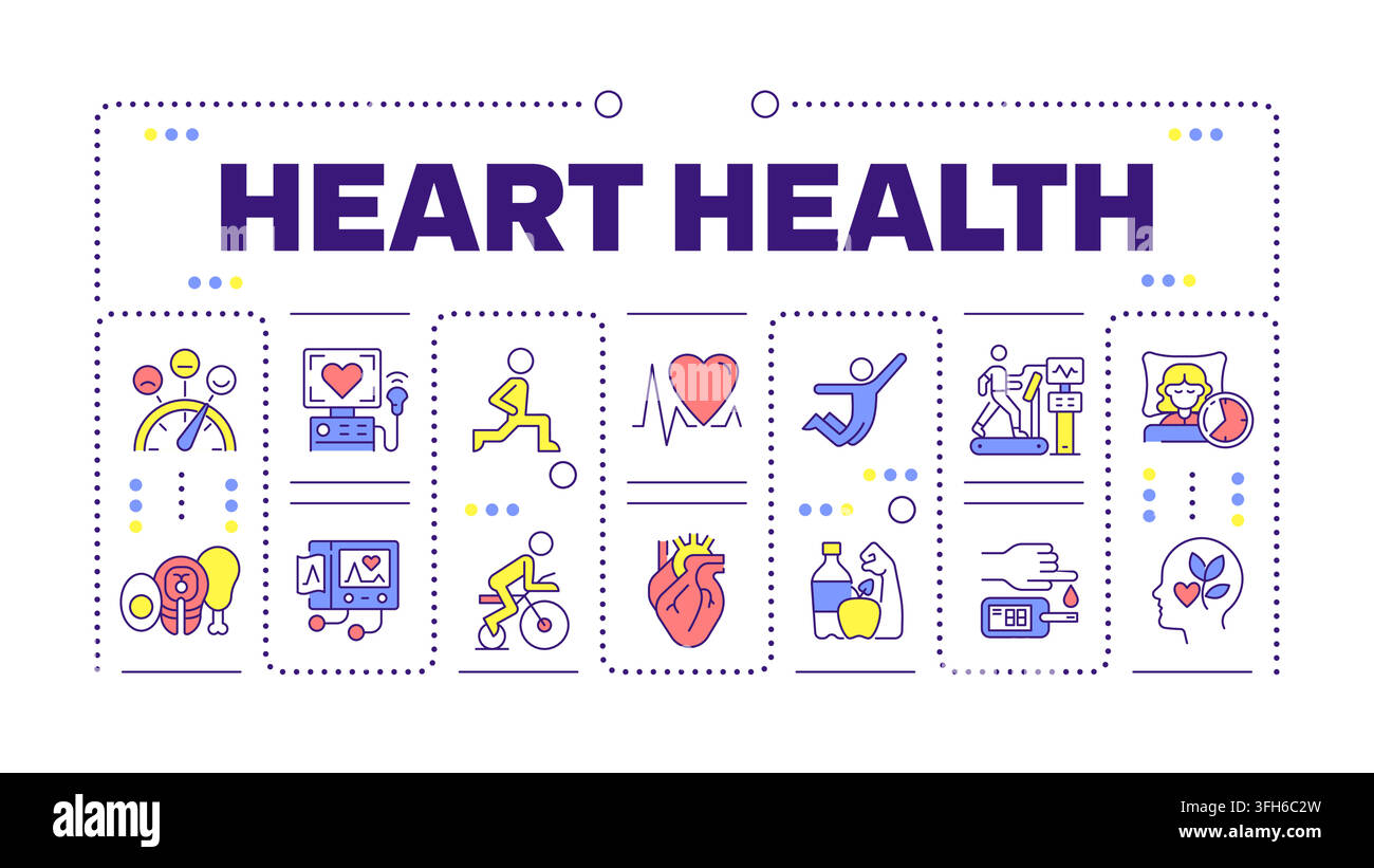 Heart health concept banner graphic Stock Vector
