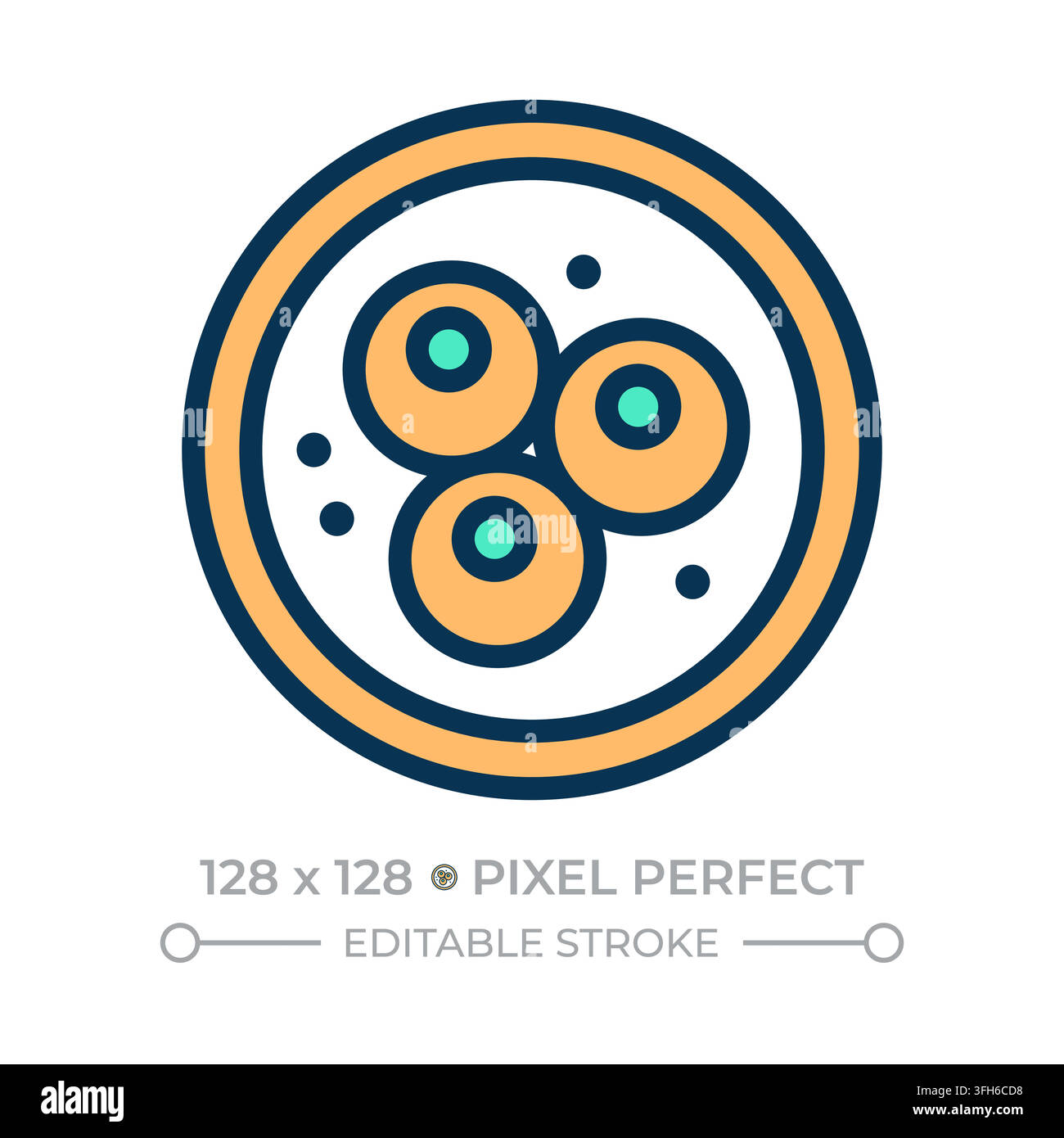 Stem cell pixel perfect line color icon Stock Vector