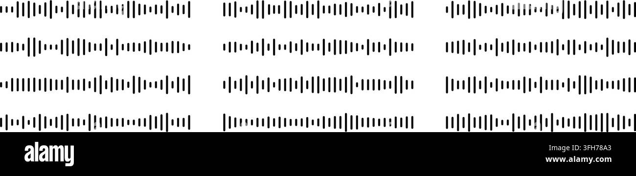 Sound wave lines, waveform elements, equalizer or voice message concept. Sound frequency pattern. Stock Vector