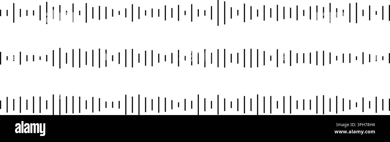 Sound wave lines, waveform elements, equalizer or voice message concept. Sound frequency pattern. Stock Vector