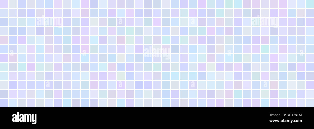 Colorful square bathroom tiles with ceramic texture form, seamless mosaic pattern Stock Vector