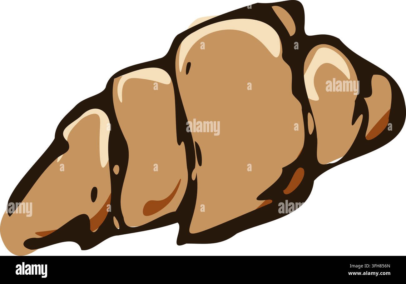Hand Drawn Butter Croissant Bakery Vector Stock Vector
