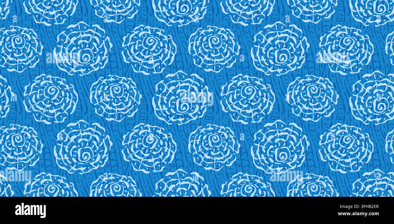 Seamless blue abstract pattern rosette circles Stock Vector