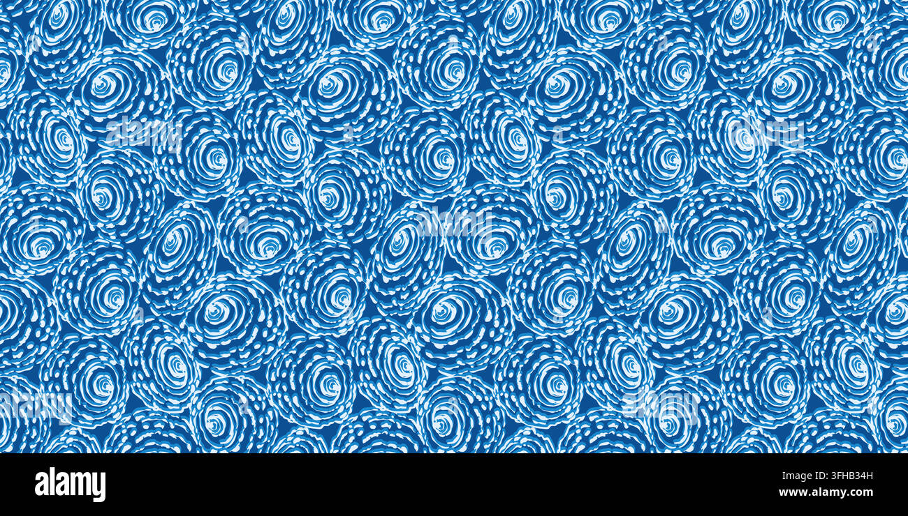 Seamless dark blue abstract pattern spiral circles Stock Vector