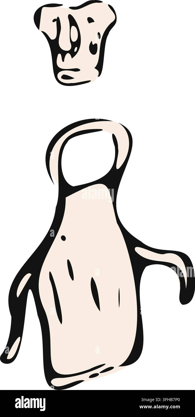 Hand Drawn Baker Hat And Apron Stock Vector