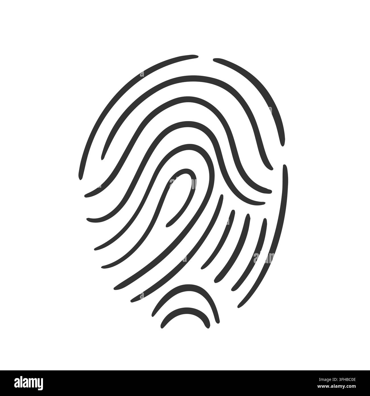 Fingerprint icon for biometrics identity security Stock Vector