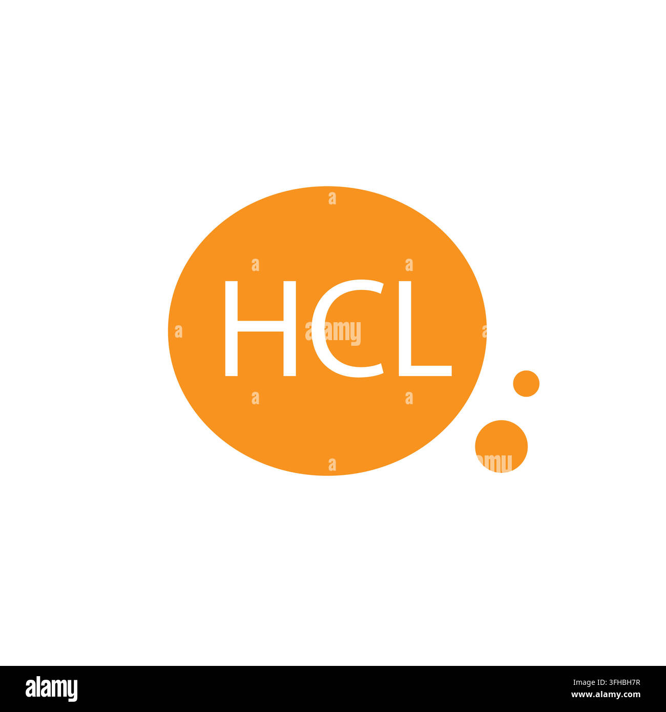Minimal Hydrochloric acid icon flat circle style Stock Vector
