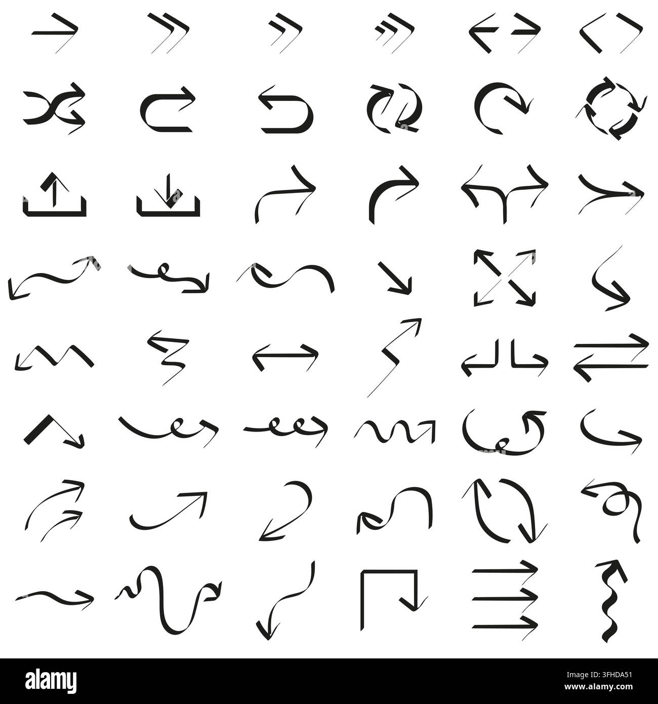 Decorative black arrow vector collection set icons Stock Vector