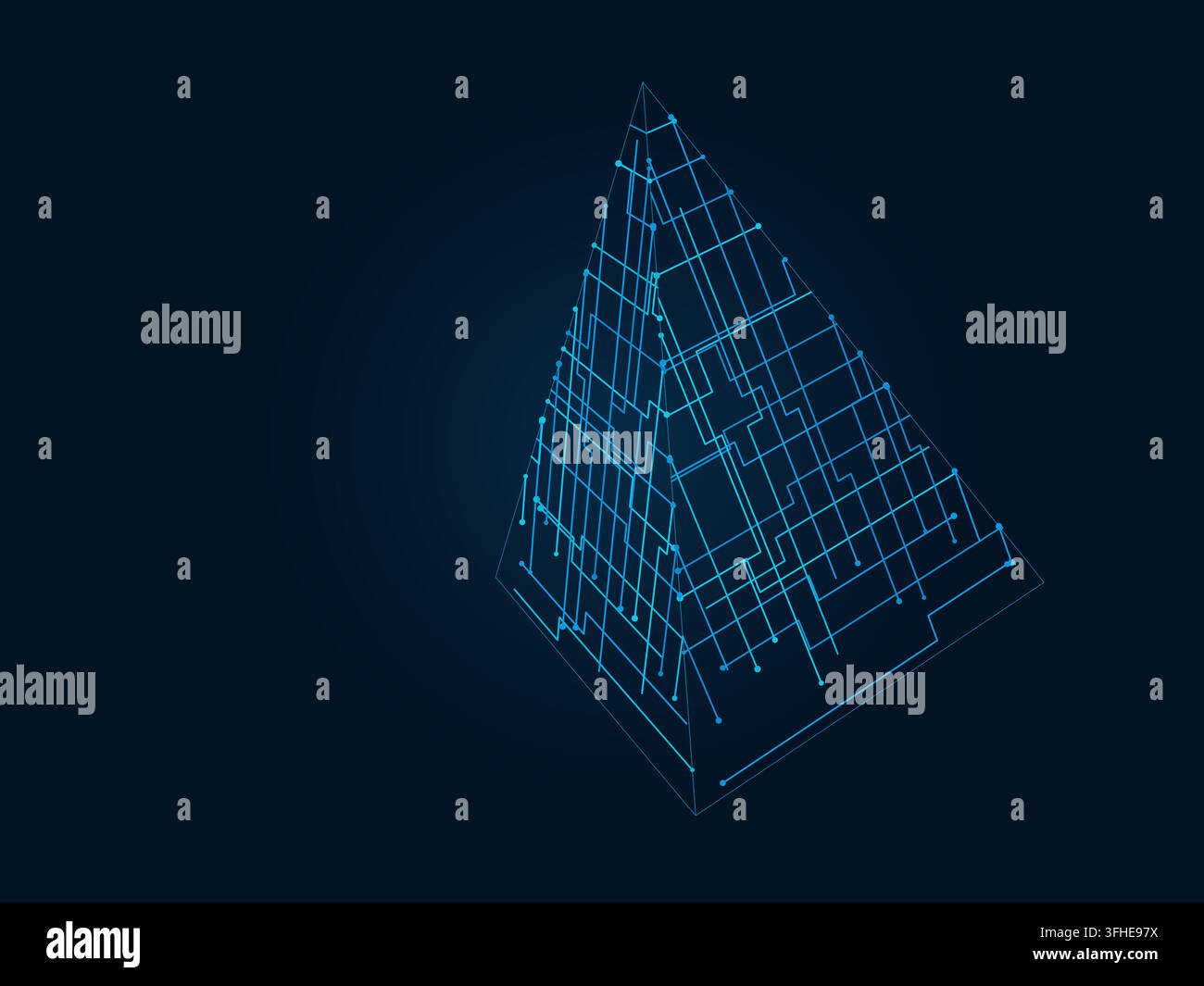 Wire Pyramid vector background with minimal abstract composition for microstock and commercial design projects. Stock Vector