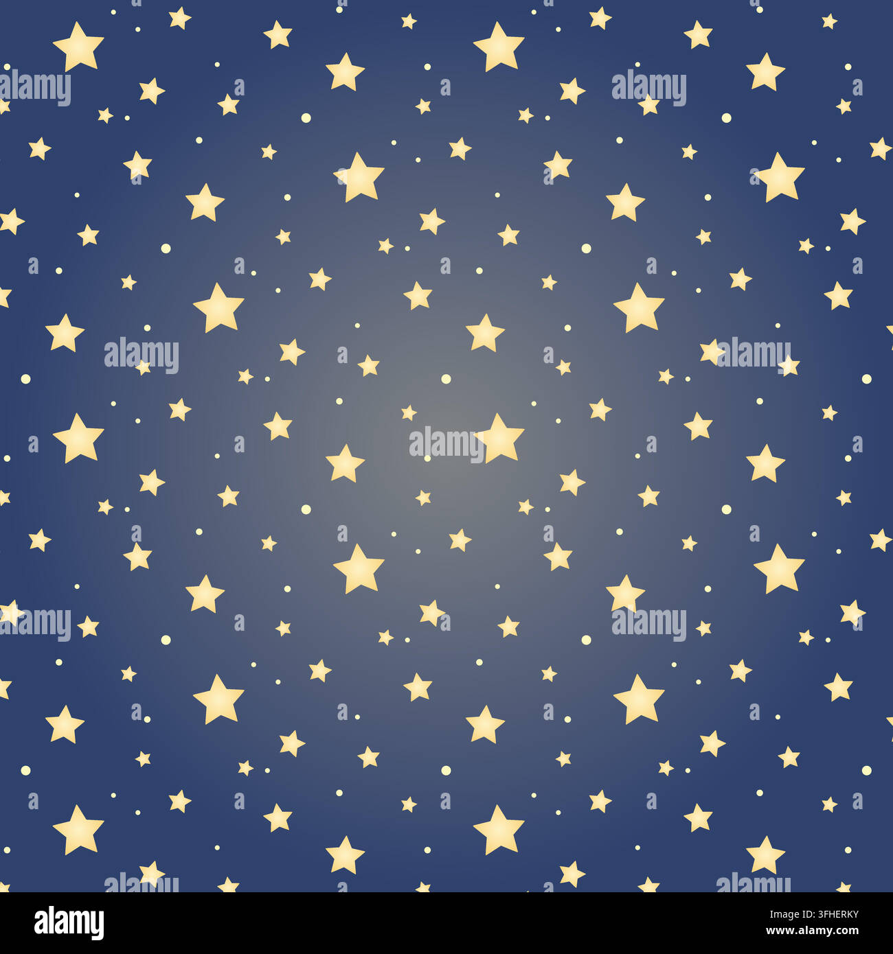 Golden star seamless pattern on dark blue background Stock Vector
