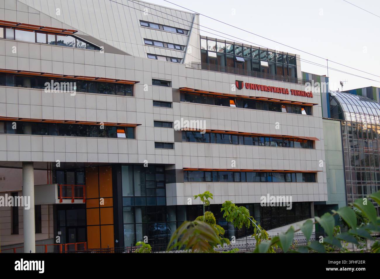 Cladding In Construction Modern technical university building with geometric white cladding and ...