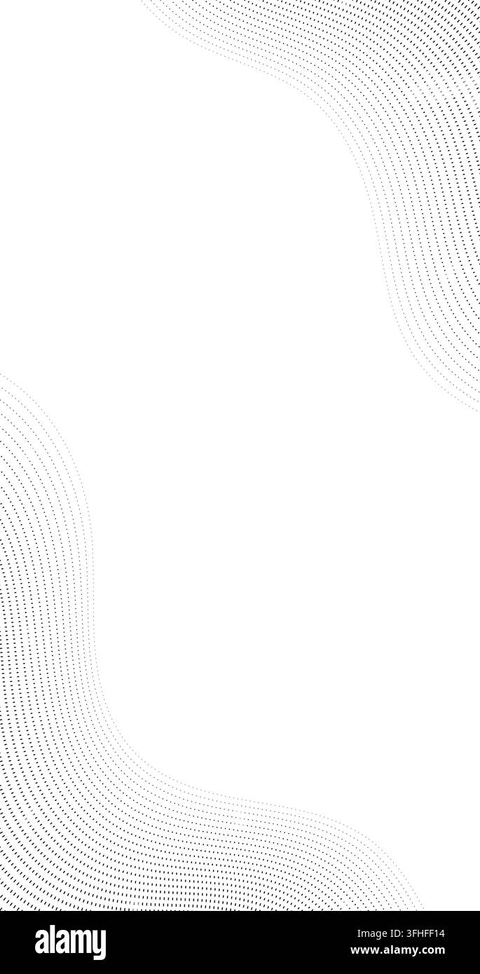 black vertical Halftone particles dots on margin of white background vector pattern Stock Vector