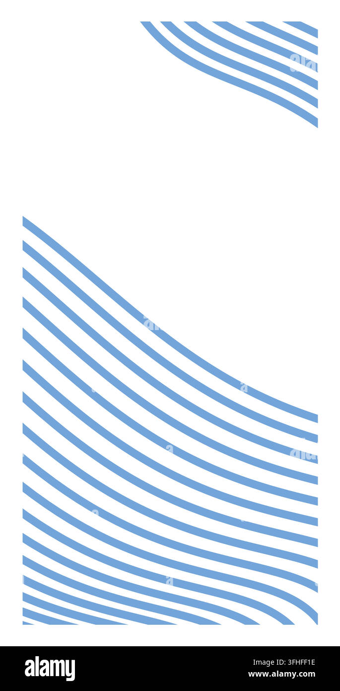 Blue wavy lines parallel stripes on white vertical abstract background Stock Vector