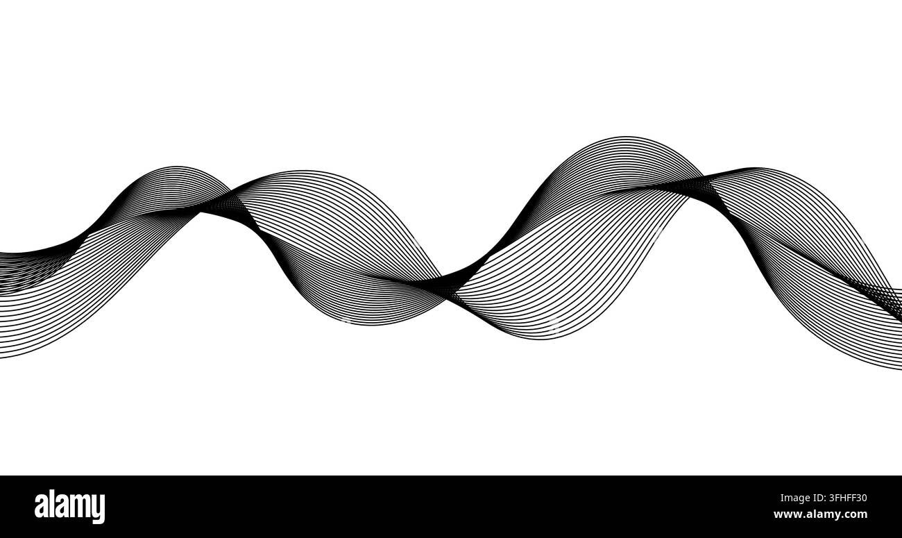 Abstract black wave gradient lines on white background Modern design Stock Vector
