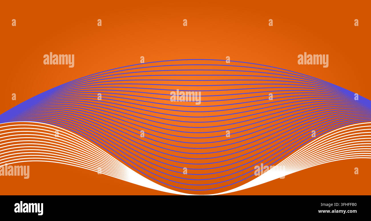 Abstract wavy lines on an orange background Vector illustration design Stock Vector