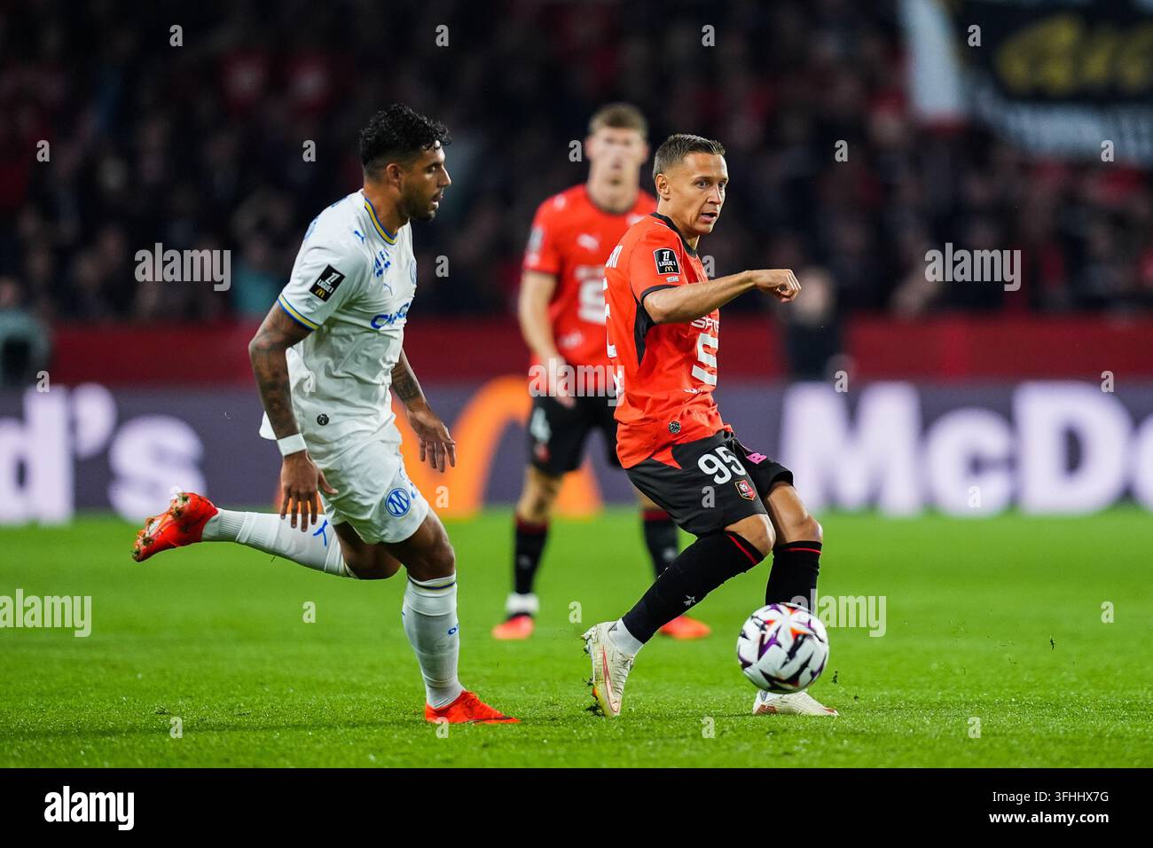 EMERSON of Marseille and Przemyslaw FRANKOWSKI of Rennes during the ...