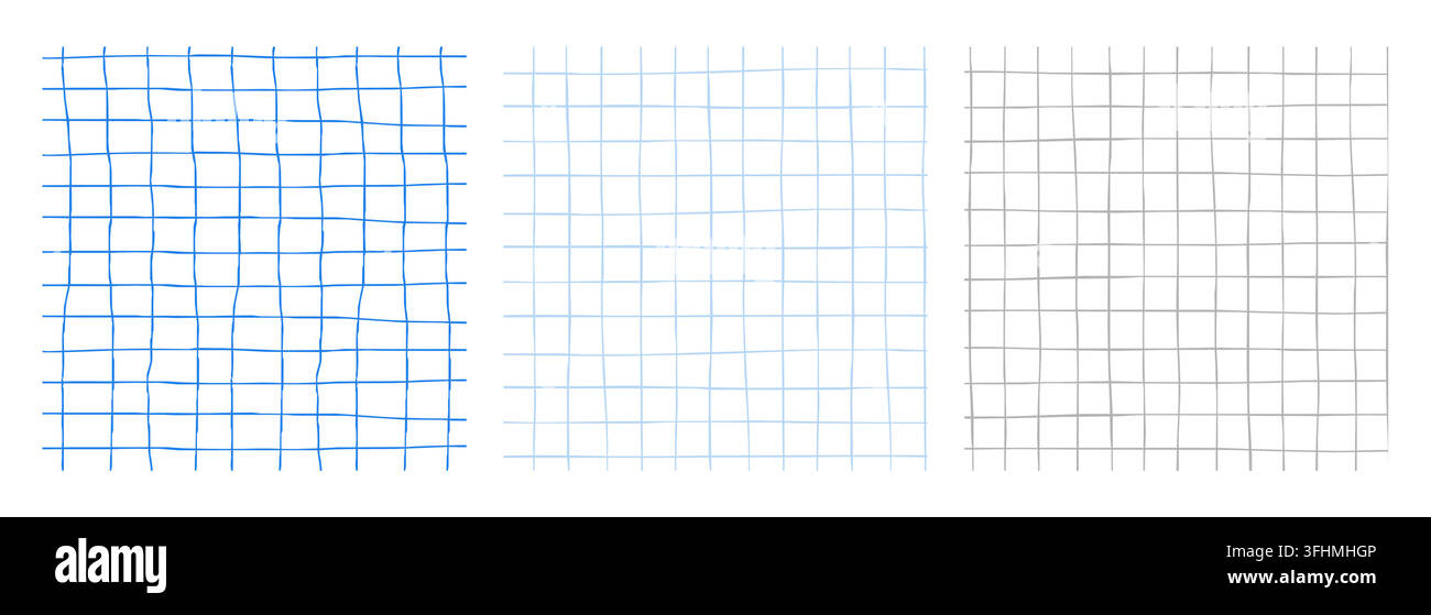 Checker pattern grid doodle scribble background. Hand drawn notebook paper checkered texture. Pencil, crayon drawn geometric squares and stripes. Y2K inspired background texture . Vector illustration Stock Vector
