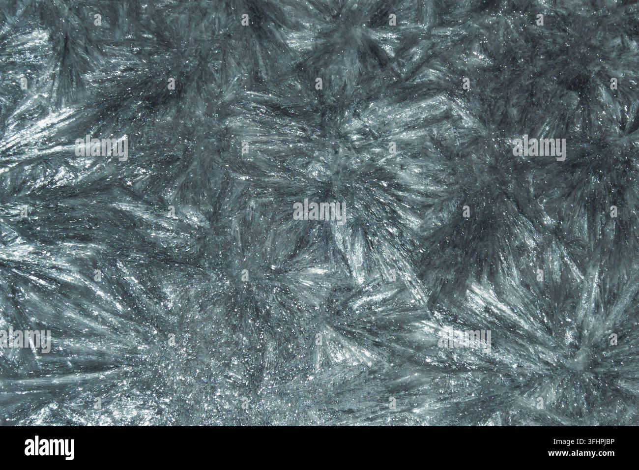 Abstract sharp macro texture with cold blue-grey metallic tones Stock Photo