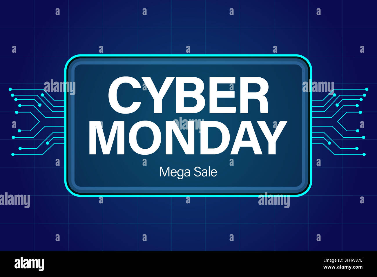 Cyber monday mega sale vector banner template Stock Vector