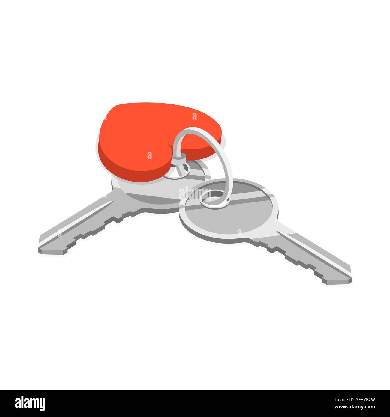 3D Isometric Flat  Illustration of Key Sets Collection, Keys with Accessories. Item 3 Stock Photo