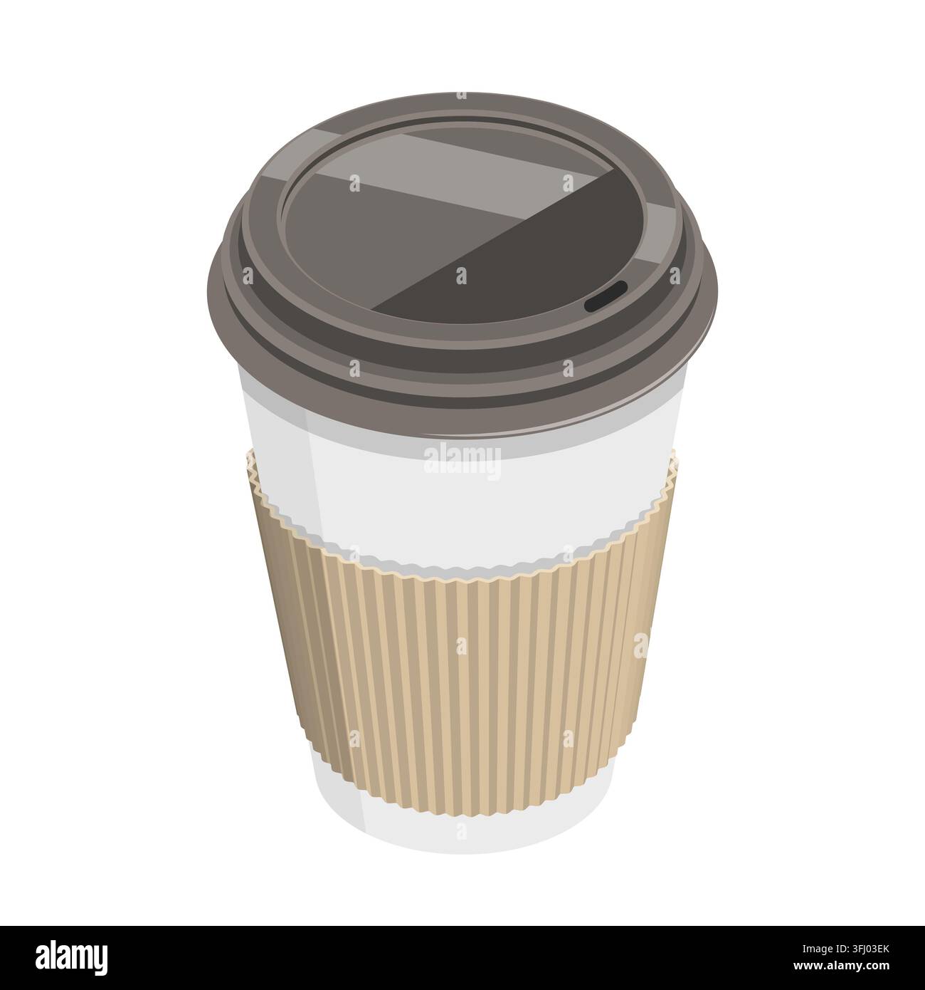 3D Isometric Flat  Concept of Coffee Cup. Stock Photo