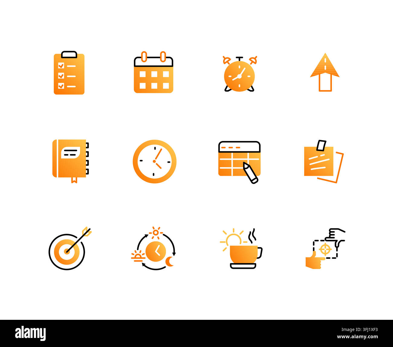 Routine Building Line Design Icons Set Stock Vector