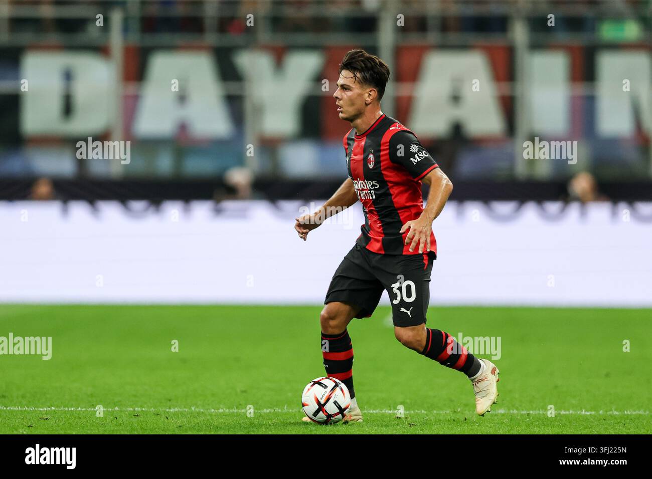 Ardon Jashari (AC Milan) seen in action during UEFA Europa League 2026/ ...