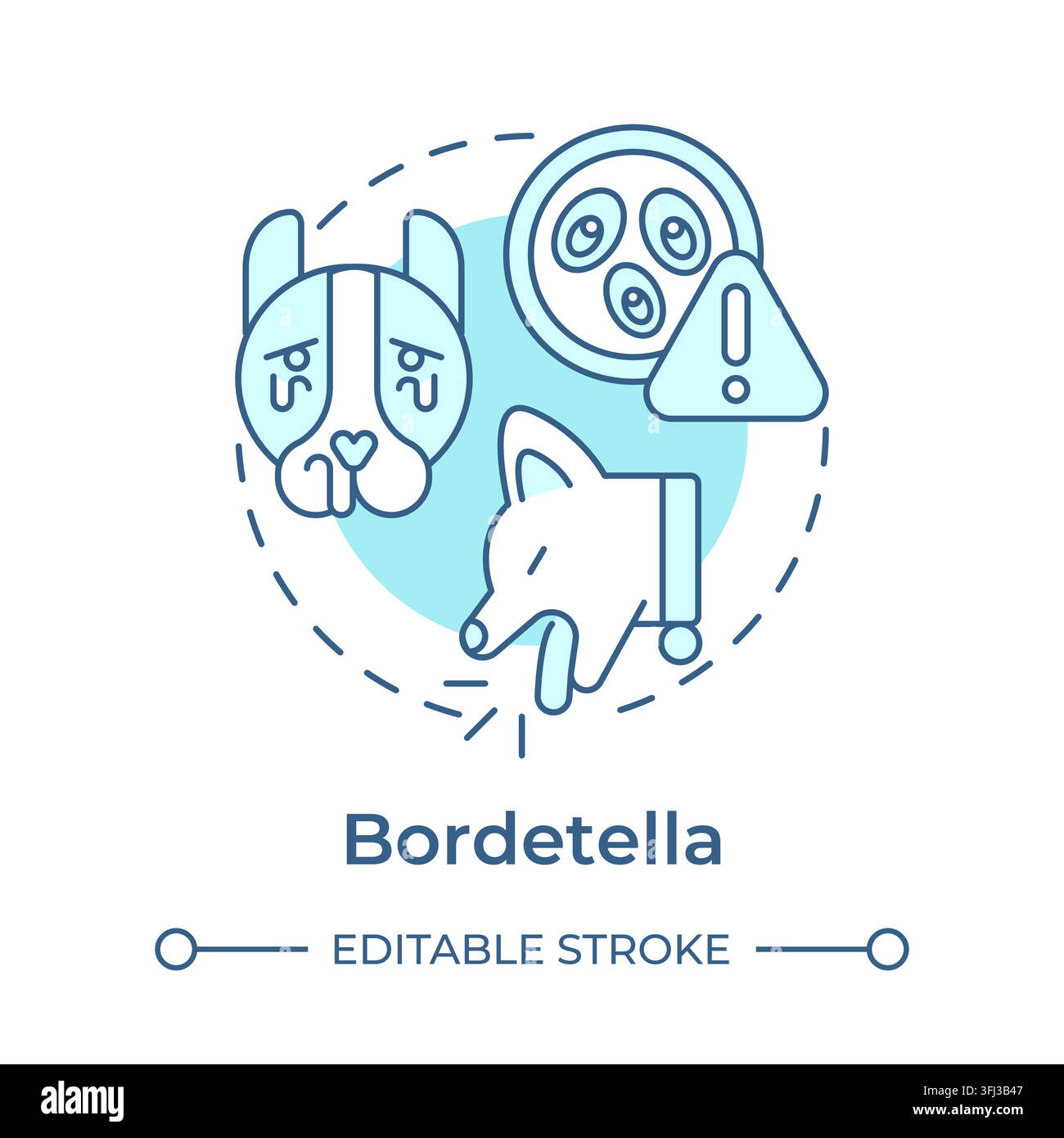 Bordetella monochrome blue concept icon Stock Vector