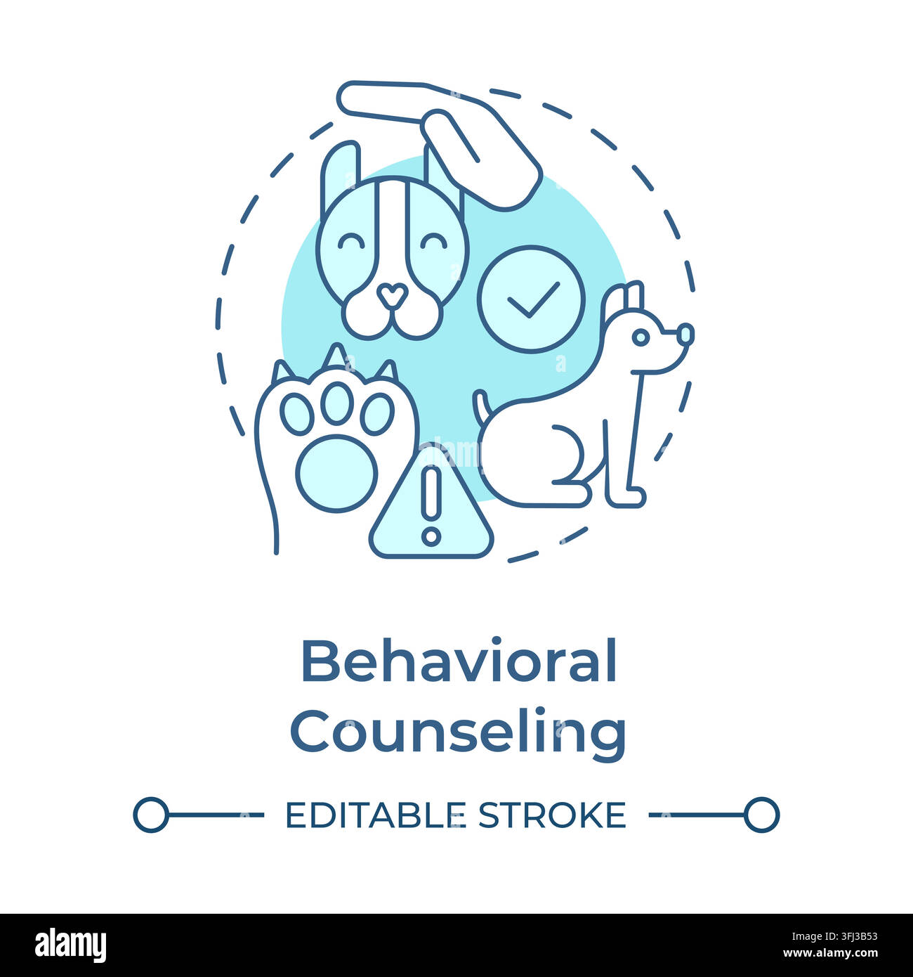 Behavioral counseling monochrome blue concept icon Stock Vector