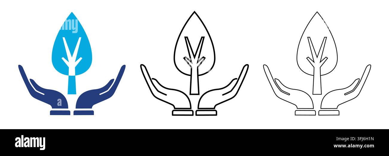 Conservation icon in solid, outline, and line style Stock Vector