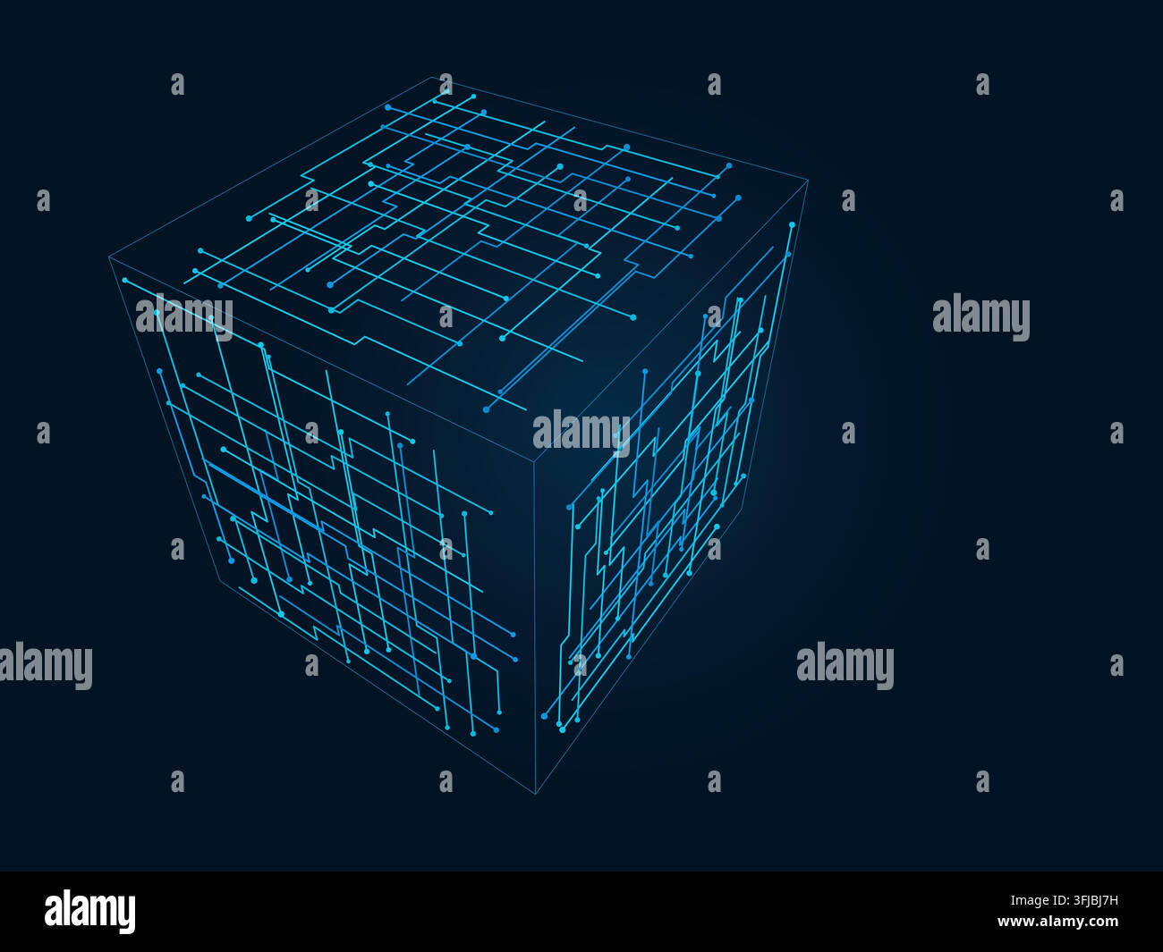 Decorative wire cube illustration for creative templates, creative layouts, and modern visual branding. Stock Vector