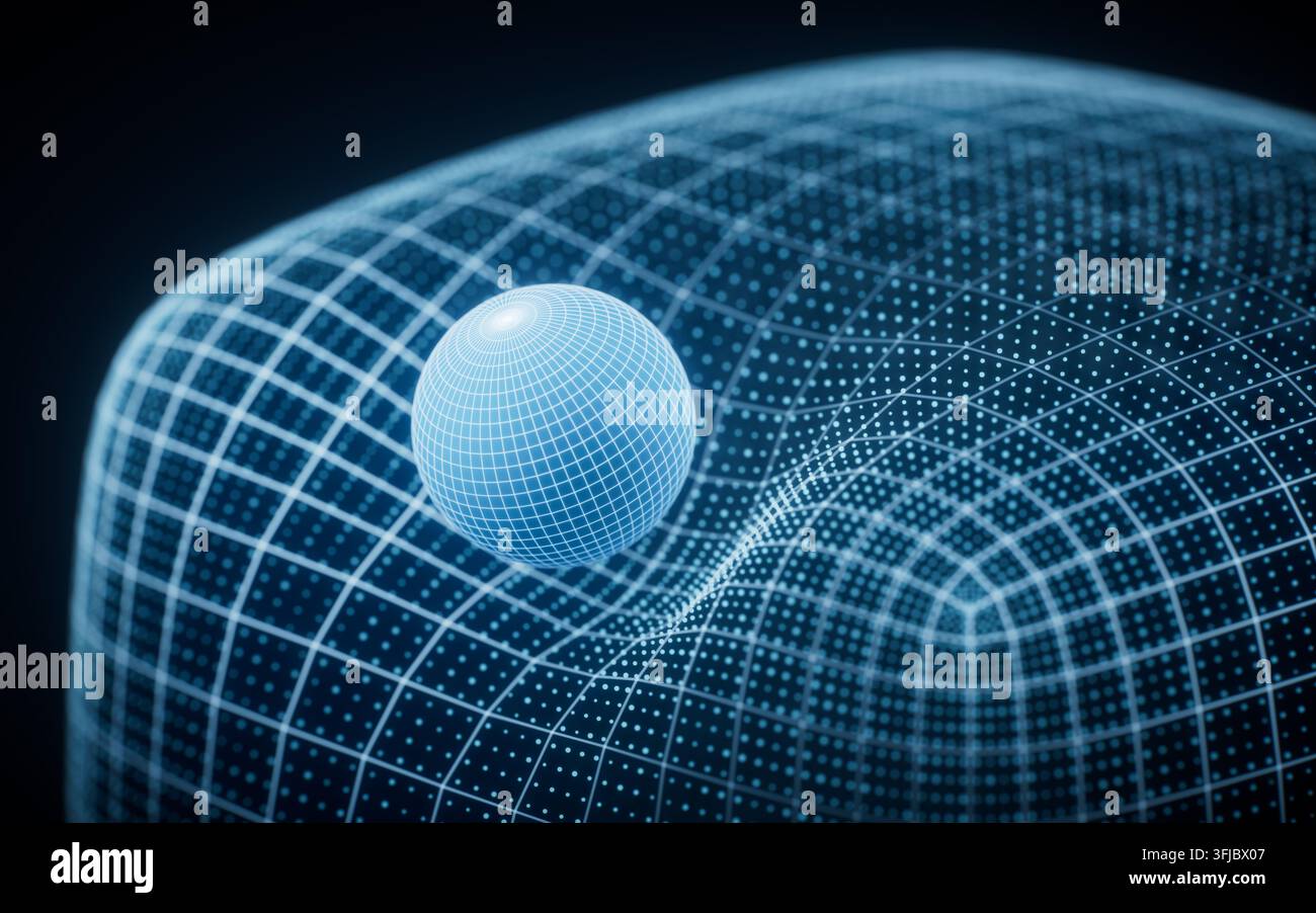 Blue technology grid and digital sphere background, 3d rendering. 3D illustration. Stock Photo
