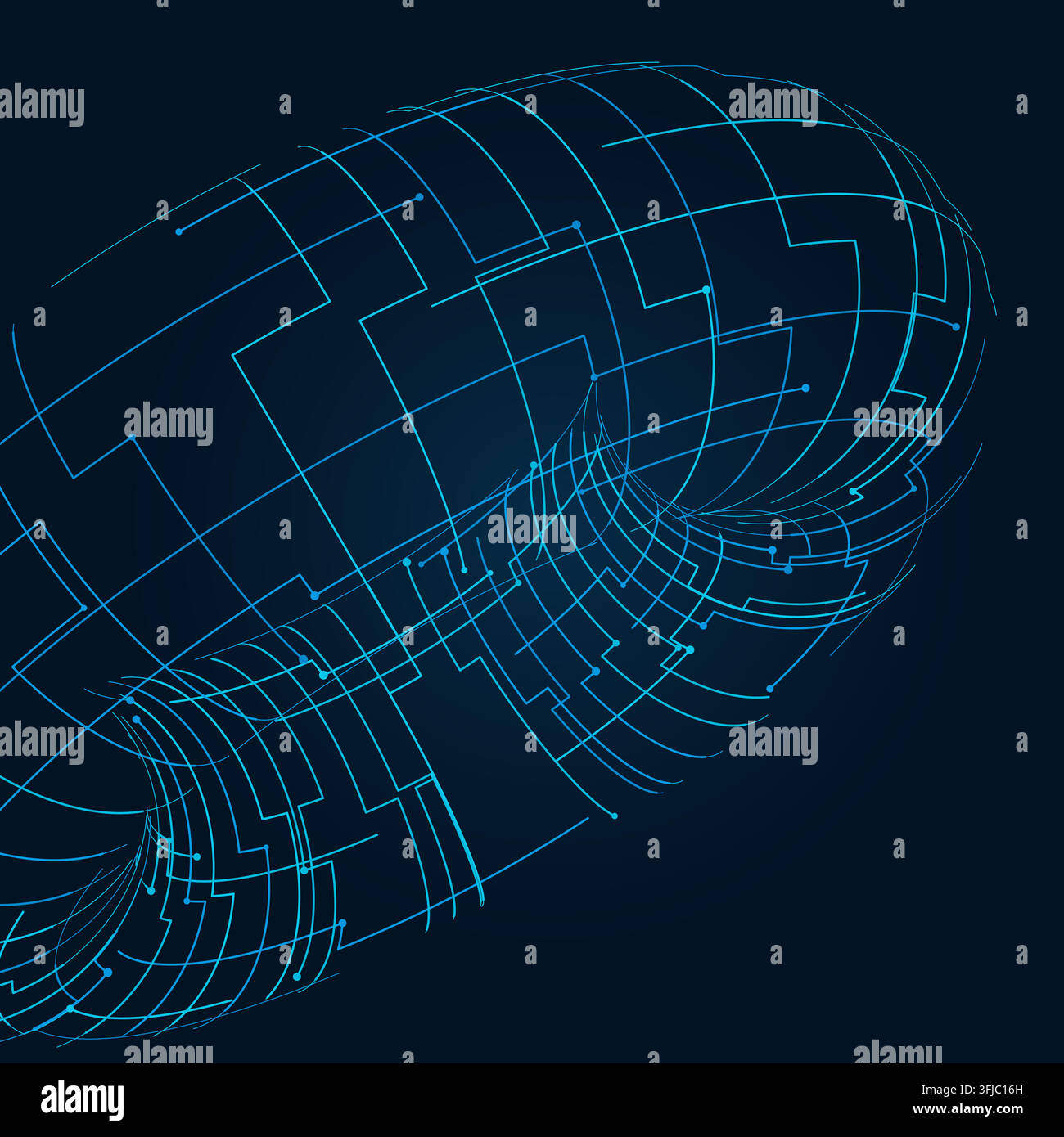 Wire Torus vector background with crisp scalable linework for microstock and commercial design projects. Stock Vector