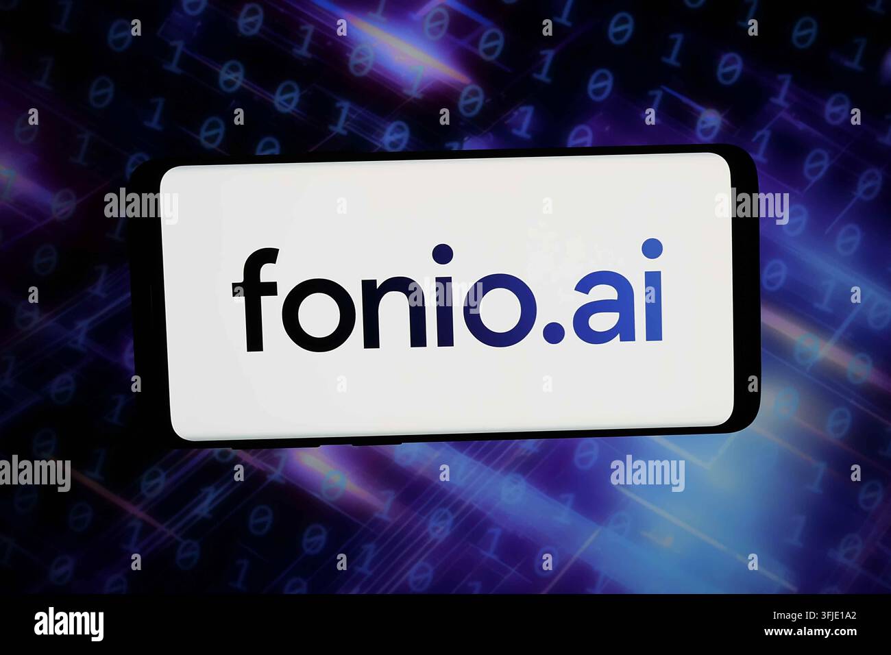 In this photo illustration, the logo of AI communication company fonio ...