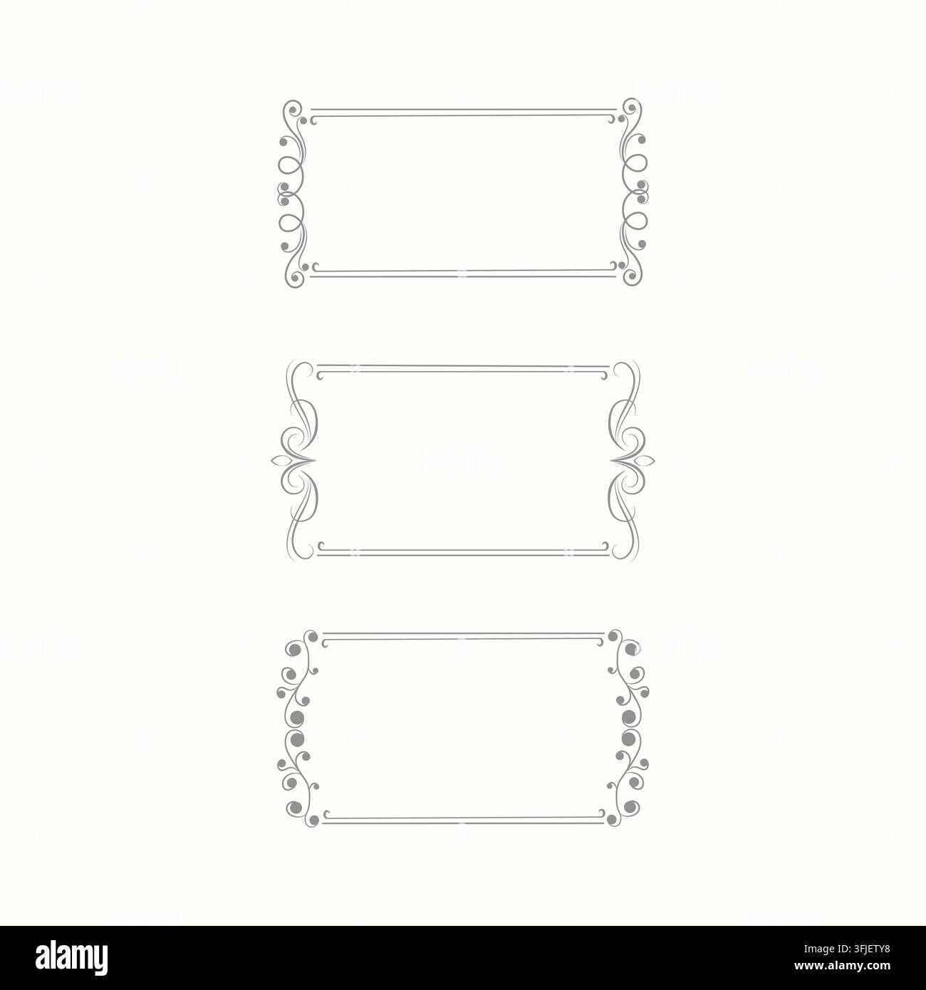 Vintage decorative frames and borders set vector illustration. Stock Vector