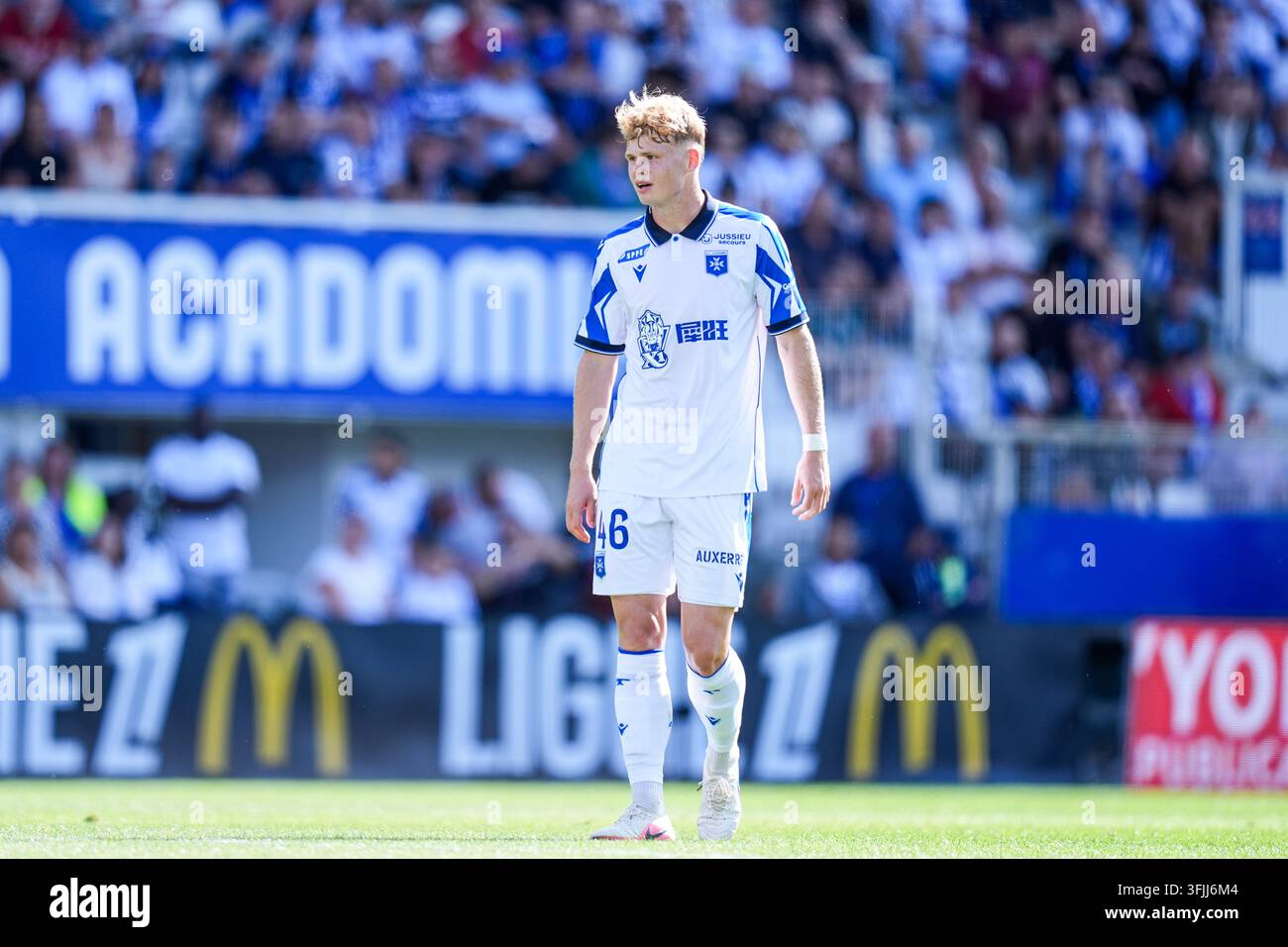 Arthur PIEDFORT of Auxerre during Ligue 1 McDonald's match between ...