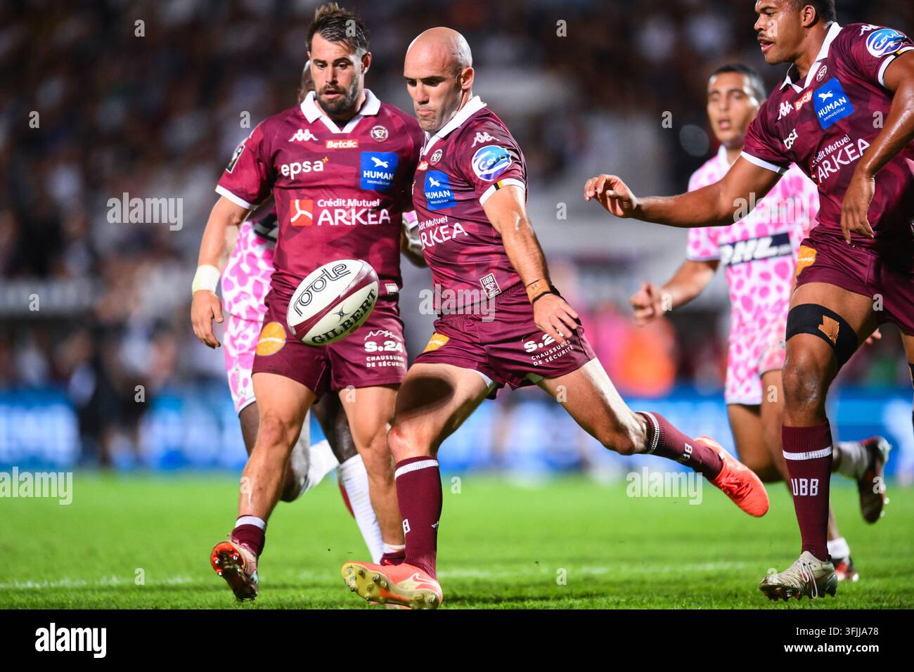 Arthur RETIERE and Maxime LUCU of UBB during TOP 14 match between ...