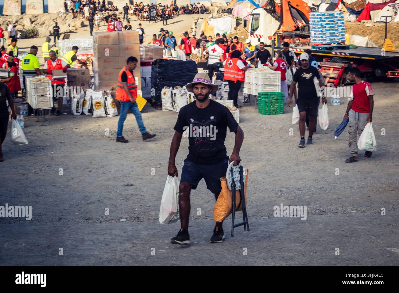 Distributex Ceuta, Spanish enclave, North Africa, September 20, 2026 Migrants ...