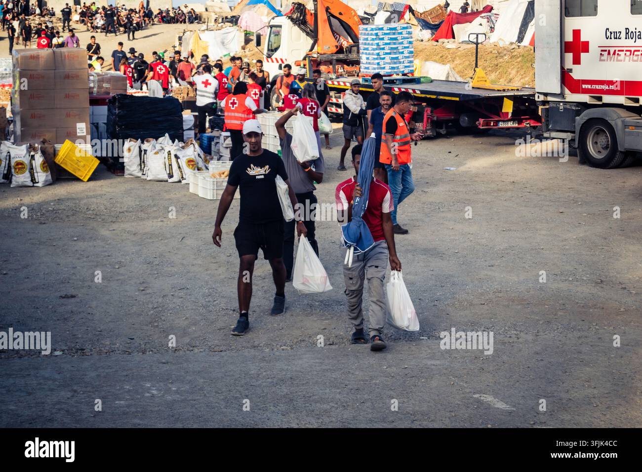 Distributex Ceuta, Spanish enclave, North Africa, September 20, 2026 Migrants ...
