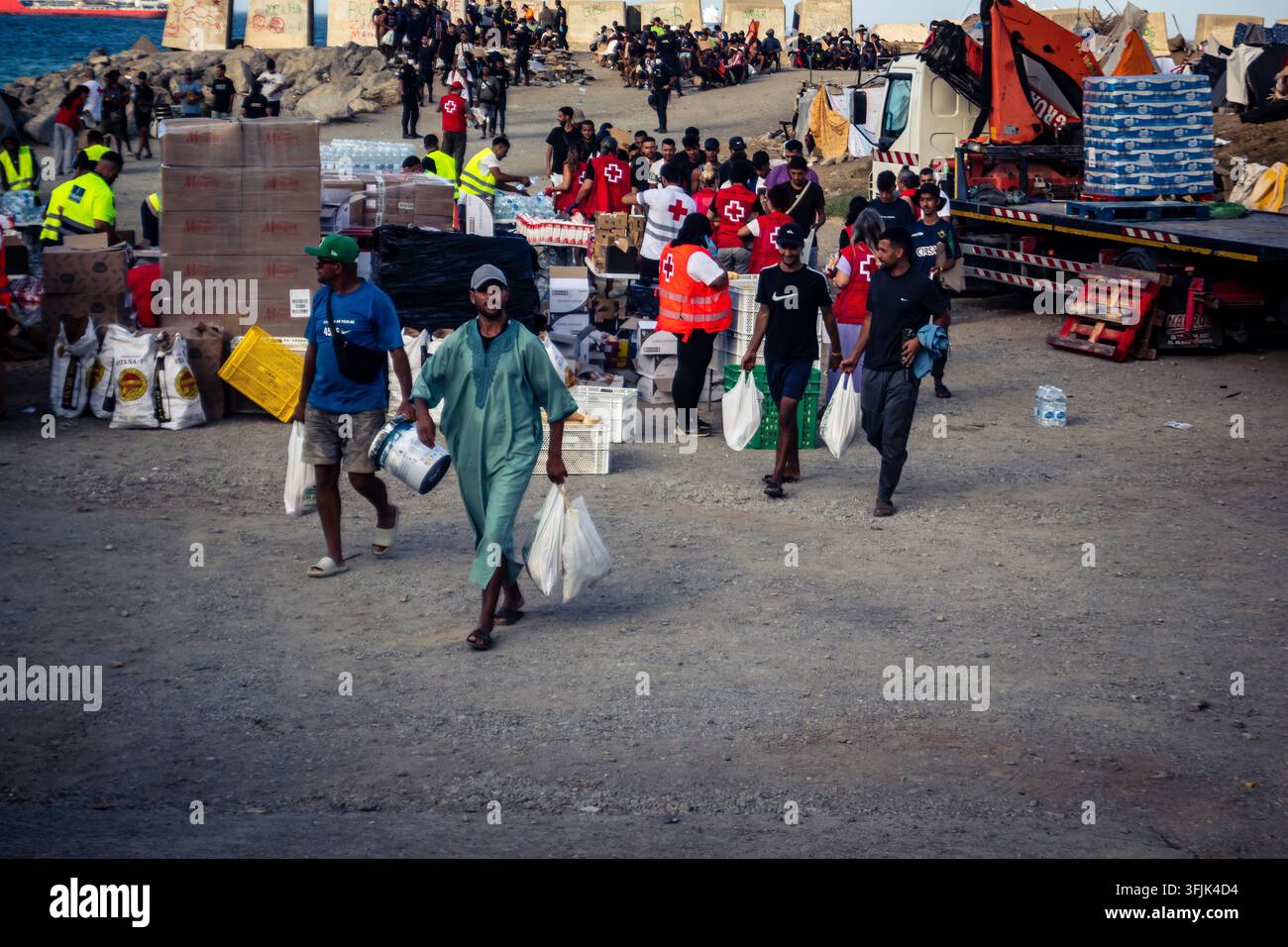 Distributex Ceuta, Spanish enclave, North Africa, September 20, 2026 Migrants ...