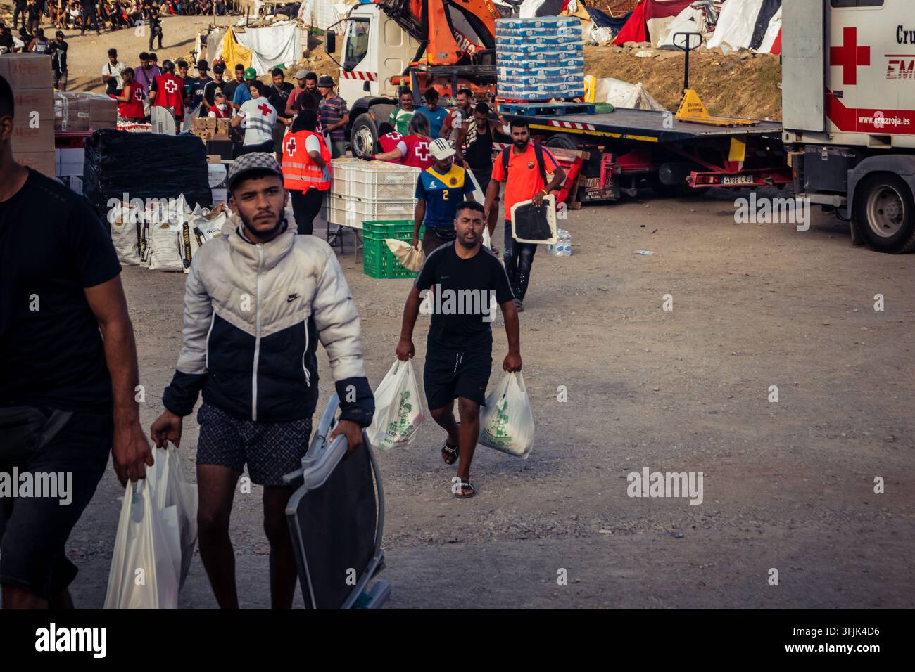 Distributex Ceuta, Spanish enclave, North Africa, September 20, 2026 Migrants ...