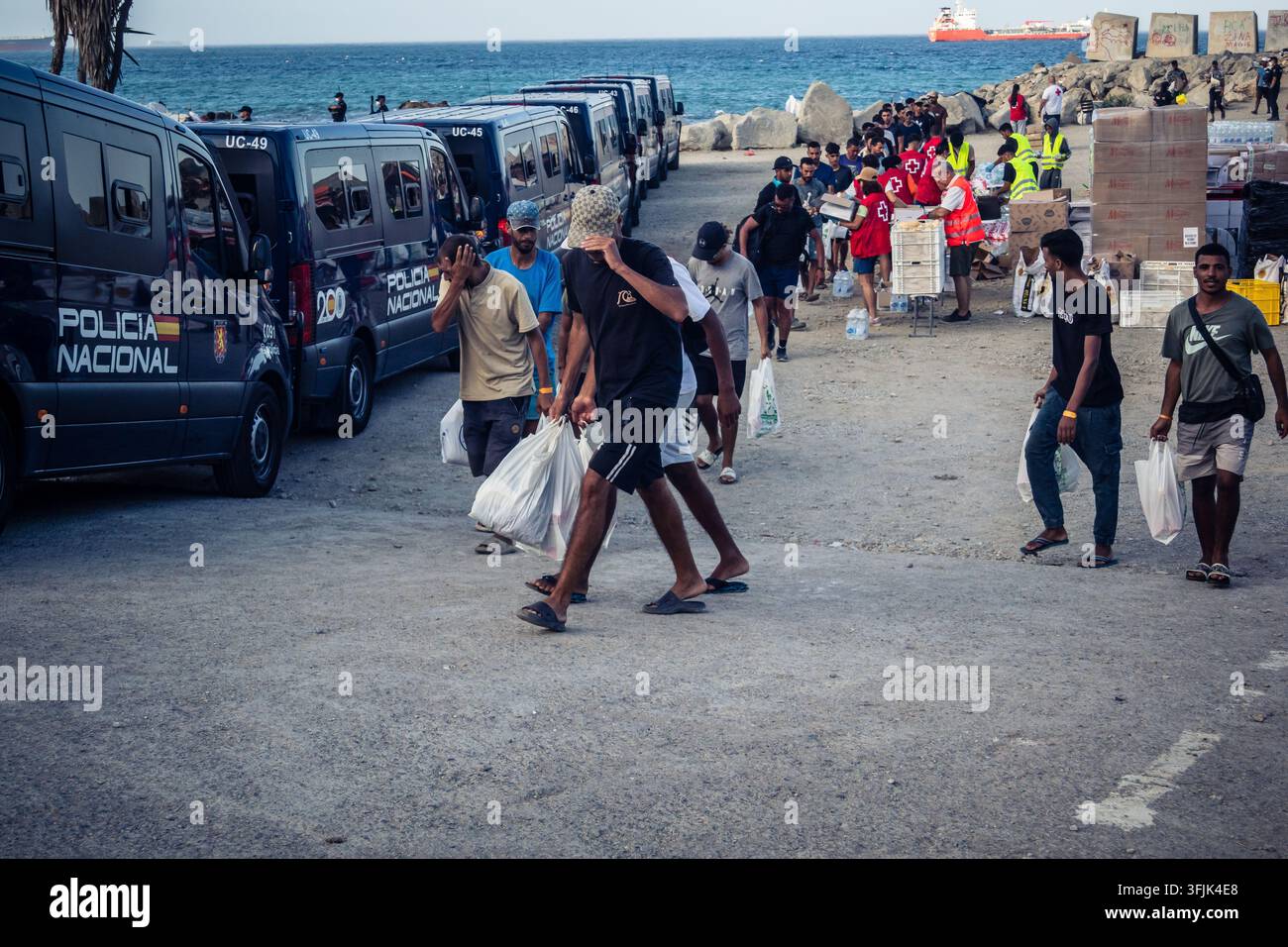 Distributex Ceuta, Spanish enclave, North Africa, September 20, 2026 Migrants ...