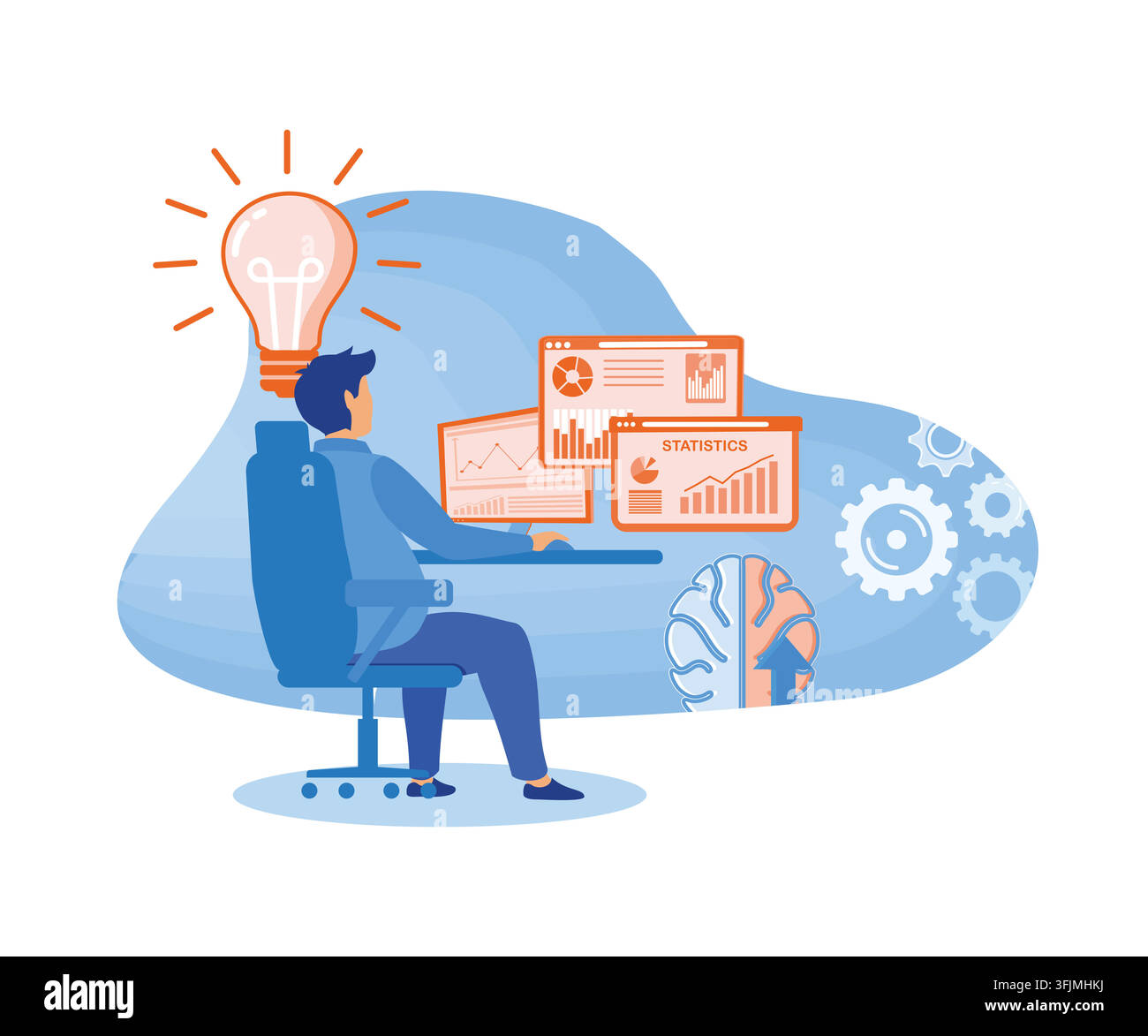 Problem solving to get results, management tools, enterprise strategy development. flat vector modern illustration Stock Vector