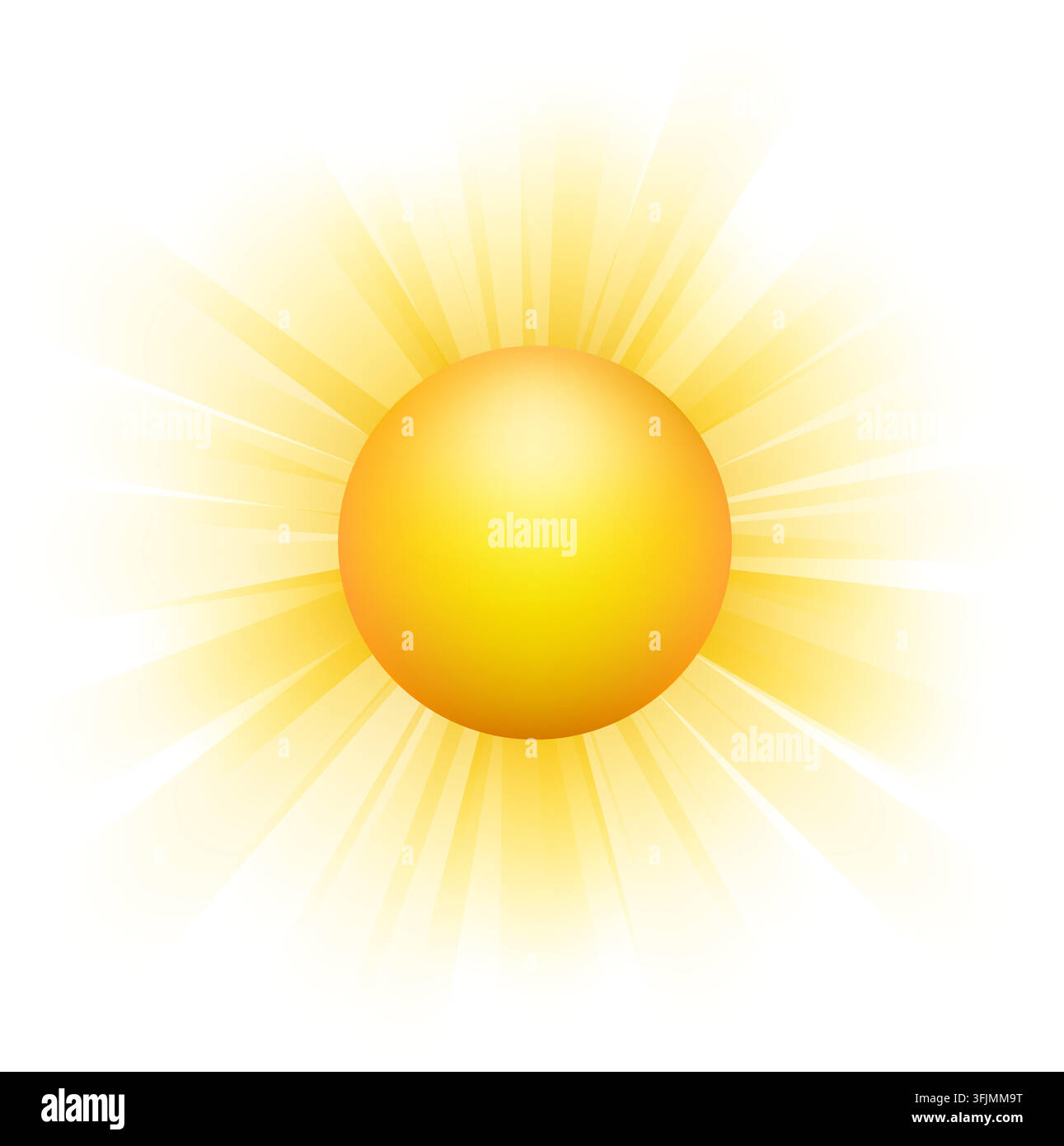 Realistic sun with rays Stock Vector