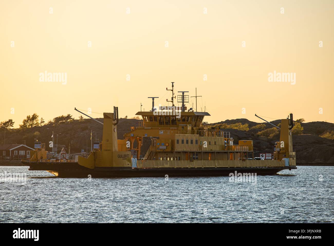 Gothenburg, Sweden - May 03 2023: Car ferry Gullbritt leaving Bj?rk? at ...
